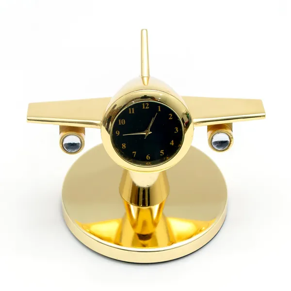 ZAHEPA_360_Rotating_Metal_Aeroplane_Miniature_Analog_Table_Clock_|_Retro_Aircraft_Model_Desk_Watch_for_Office_&_Study_Table_|_Stylish_Home_Decor_Gift_for_Living_Room_|_Corporate_Gifting_Idea_(Golden)