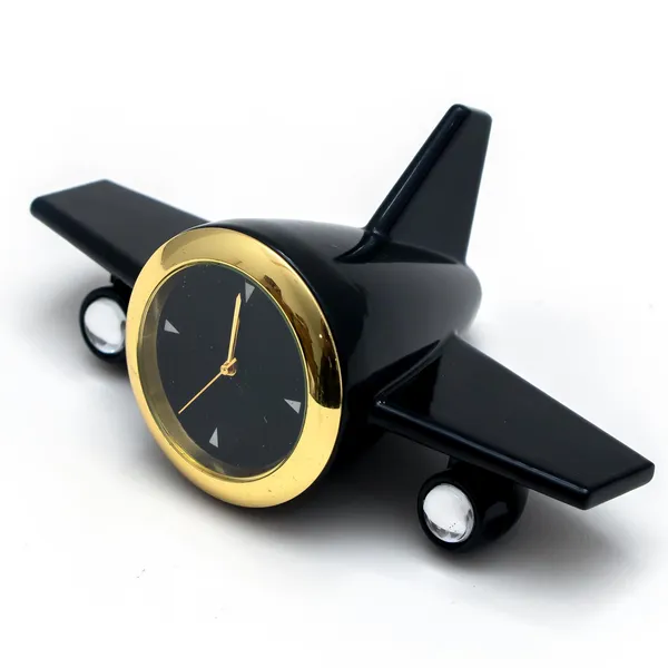 ZAHEPA_Metal_Aeroplane_Miniature_Analog_Table_Clock_|_Retro_Aircraft_Model_Desk_Watch_for_Office_&_Study_Table_|_Stylish_Home_Decor_Gift_for_Living_Room_|_Corporate_Gifting_Idea_(Black)