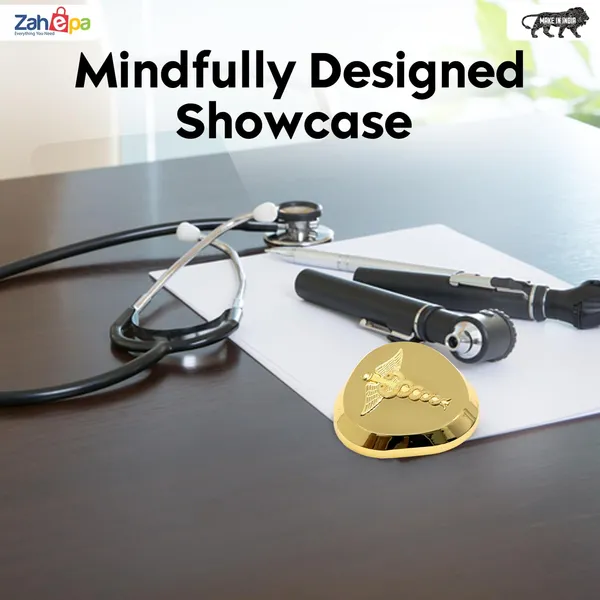 ZAHEPA_Caduceus_Metal_Paperweight_for_Doctor_Desk,_Medical_Paper_Holder_for_Hospital_Office_Table,_Gold_Desktop_Decor_Accessory,_Stylish_Professional_Gift_for_Doctors,_Medical_Professionals_&_Men