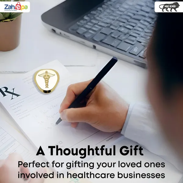 ZAHEPA_Caduceus_Metal_Paperweight_for_Doctor_Desk,_Medical_Paper_Holder_for_Hospital_Office_Table,_Gold_Desktop_Decor_Accessory,_Stylish_Professional_Gift_for_Doctors,_Medical_Professionals_&_Men