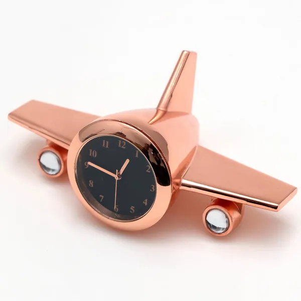 ZAHEPA_Metal_Aeroplane_Miniature_Analog_Table_Clock_|_Retro_Aircraft_Model_Desk_Watch_for_Office_&_Study_Table_|_Stylish_Home_Decor_Gift_for_Living_Room_|_Corporate_Gifting_Idea_(Copper)