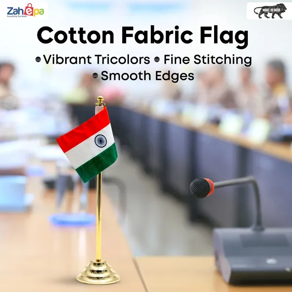 ZAHEPA_Indian_National_Flag_for_Car_Dashboard_|_Premium_Khadi_Fabric_Table_Flag_with_Gold_Plated_Metal_Base_|_Office_Desk_Accessory,_Home_Table_Decoration,_Corporate_Desk_Décor_|_Patriotic_Gift_|_Made_in_India