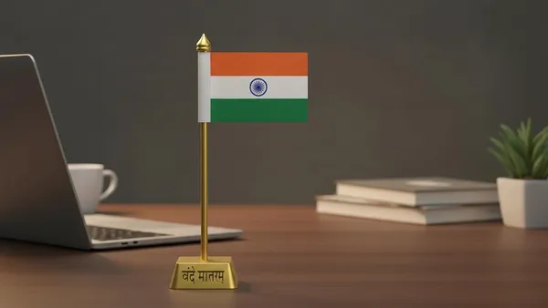 ZAHEPA_Mini_Indian_Flag_for_Office_Desk_&_Car_Dashboard_|_13.5_cm_Table_Flag_with_6_x_4_cm_Premium_Fabric_National_Flag,_Gold_Plated_Metal_"Vande_Mataram"_Stand_|_Home,_School_&_Corporate_Desk_Decoration