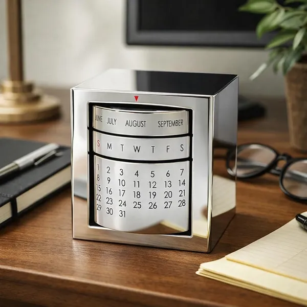 ZAHEPA_Stainless_Steel_Perpetual_Desk_Calendar,_Reusable_Rotating_Metal_Block_Calendar_for_Office_Table_&_Home_Decor,_Stylish_Gift_for_Professionals,_Students_&_Corporate_New_Year_Gifting_(Silver)