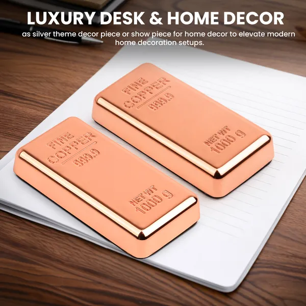 ZAHEPA_Realistic_Metal_Copper_Bar_Paperweight_for_Office_Table,_Fake_Copper_Biscuit_Paper_Weight_Table_Decoration,_Prop_for_Jewellery_Shop_&_Heist_Theme,_Unique_Gift_for_Home_&_Office_(Pack_of_2)