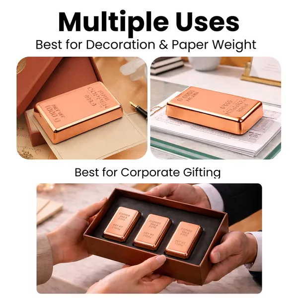 ZAHEPA_Realistic_Metal_Copper_Bar_Paperweight_for_Office_Table,_Fake_Copper_Biscuit_Paper_Weight_Table_Decoration,_Prop_for_Jewellery_Shop_&_Heist_Theme,_Unique_Gift_for_Home_&_Office_(Pack_of_3)