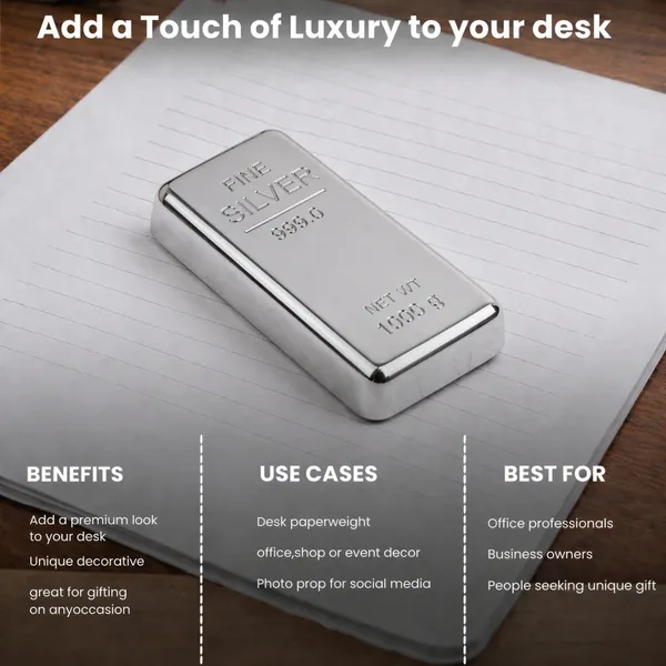 ZAHEPA_Realistic_Metal_Silver_Bar_Paperweight_for_Office_Table,_Fake_Silver_Biscuit_Paper_Weight_Table_Decoration,_Prop_for_Jewellery_Shop_&_Heist_Theme,_Unique_Gift_for_Home_&_Office_(Pack_of_1)