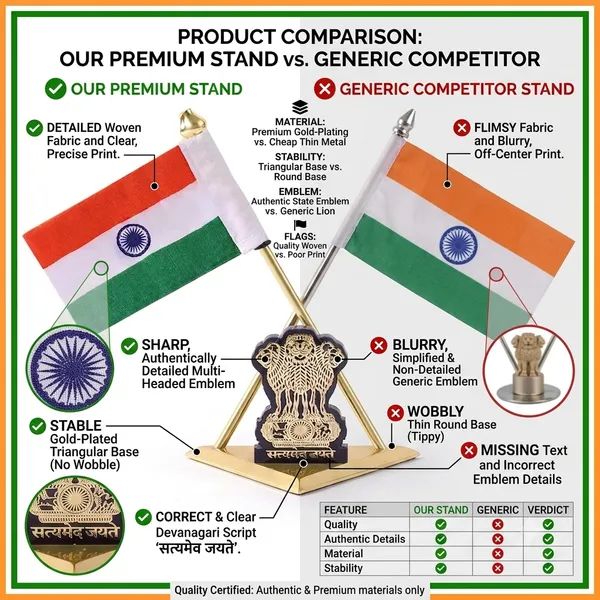 ZAHEPA_Double_Indian_Flag_for_Car_Dashboard_|_Khadi_Fabric_Desk_Flag_with_Gold_Plated_Metal_Cross_Stand,_Ashoka_Emblem_&_Dual_Side_Adhesive_|_Table_Decoration_for_Office_Desk,_Home,_Car,_Corporate_Cabin_|_Independence_Day_Gift