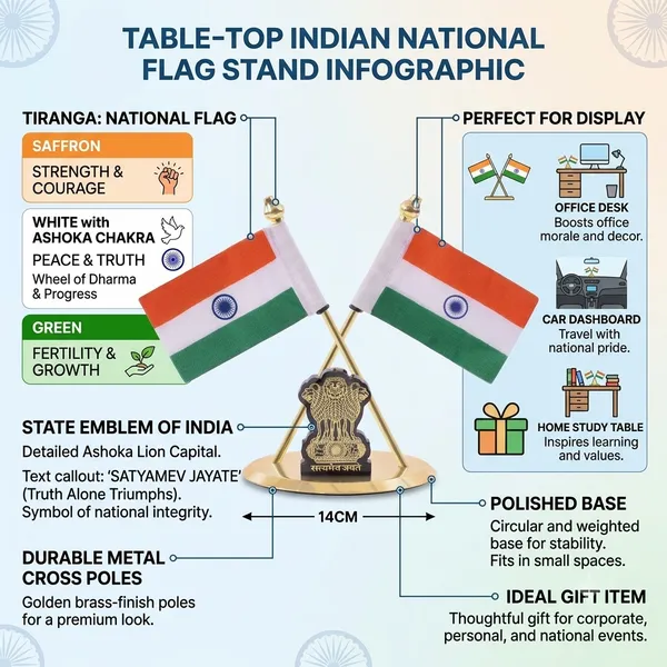 ZAHEPA_Mini_Indian_National_Flag_for_Car_Dashboard_|_Double_Khadi_Fabric_Flag_with_Gold_Plated_Metal_Cross_Stand,_Ashoka_Emblem_&_Self-Adhesive_Base_|_Office_Table_Flag_|_Home_Decoration_|_Corporate_Desk_Accessory_|_Made_in_India