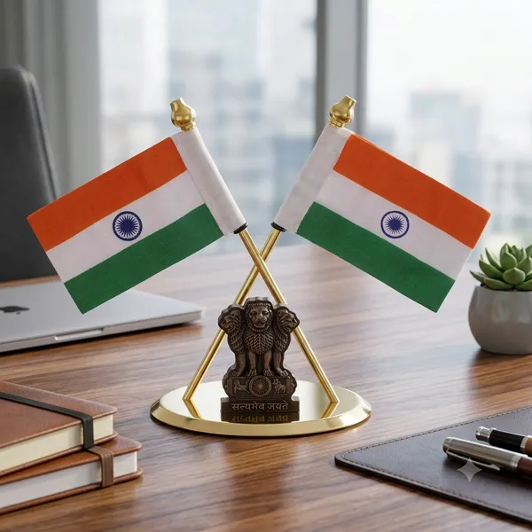 ZAHEPA_Mini_Indian_National_Flag_for_Car_Dashboard_|_Double_Khadi_Fabric_Flag_with_Gold_Plated_Metal_Cross_Stand,_Ashoka_Emblem_&_Self-Adhesive_Base_|_Office_Table_Flag_|_Home_Decoration_|_Corporate_Desk_Accessory_|_Made_in_India