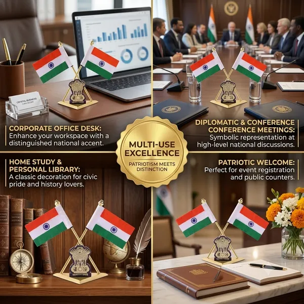 ZAHEPA_Double_Indian_Flag_for_Car_Dashboard_|_Khadi_Fabric_Desk_Flag_with_Gold_Plated_Metal_Cross_Stand,_Ashoka_Emblem_&_Dual_Side_Adhesive_|_Table_Decoration_for_Office_Desk,_Home,_Car,_Corporate_Cabin_|_Independence_Day_Gift