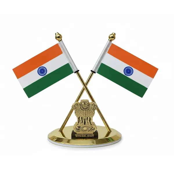 ZAHEPA_Mini_Indian_National_Flag_for_Car_Dashboard_|_Double_Khadi_Fabric_Flag_with_Gold_Plated_Metal_Cross_Stand,_Ashoka_Emblem_&_Self-Adhesive_Base_|_Office_Table_Flag_|_Home_Decoration_|_Corporate_Desk_Accessory_|_Made_in_India