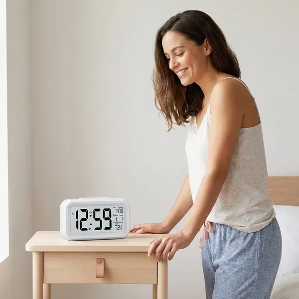 ZAHEPA_Digital_Alarm_Clock,_Battery_Operated_LCD_Smart_Night_Light_with_Indoor_Temperature,_Date_&_Snooze._Compact_Electronic_Desk_Table_Watch_for_Home,_Office,_Bedroom,_Living_Room,_Students_(White)