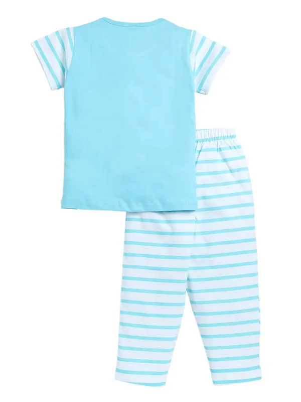 Blue_Cotton_T-Shirt_Pajama_Night_Suit_Set_For_Girls