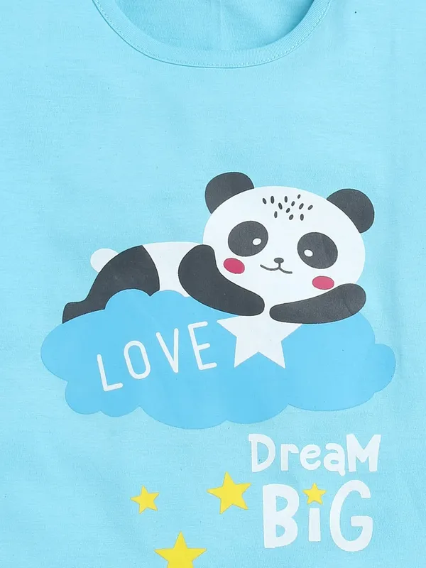 Blue_Cotton_T-Shirt_Pajama_Night_Suit_Set_For_Girls