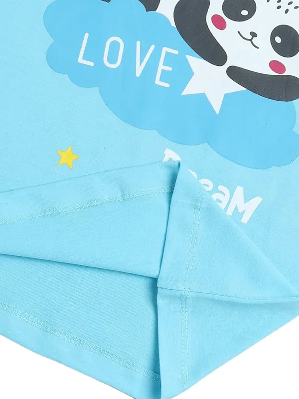 Blue_Cotton_T-Shirt_Pajama_Night_Suit_Set_For_Girls