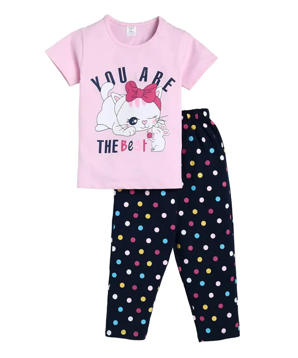 Pink_And_Black_Cotton_T-Shirt_Pajama_Night_Suit_Set_For_Girls