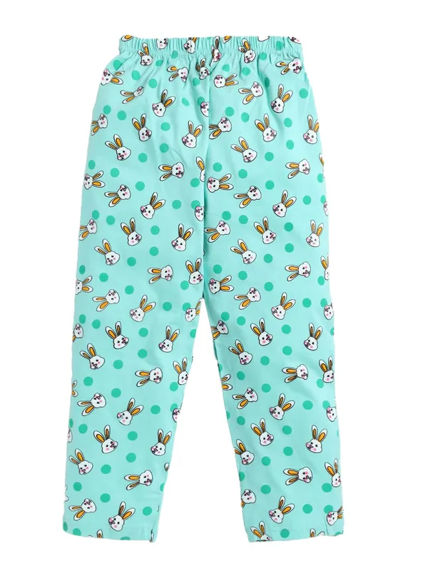 Sea_Green_Cotton_T-Shirt_Pajama_Night_Suit_Set_For_Girls