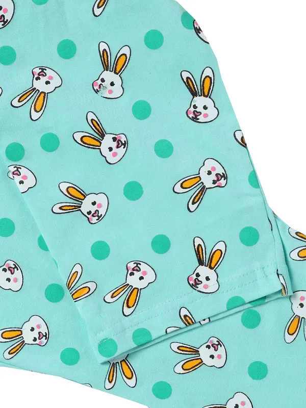 Sea_Green_Cotton_T-Shirt_Pajama_Night_Suit_Set_For_Girls