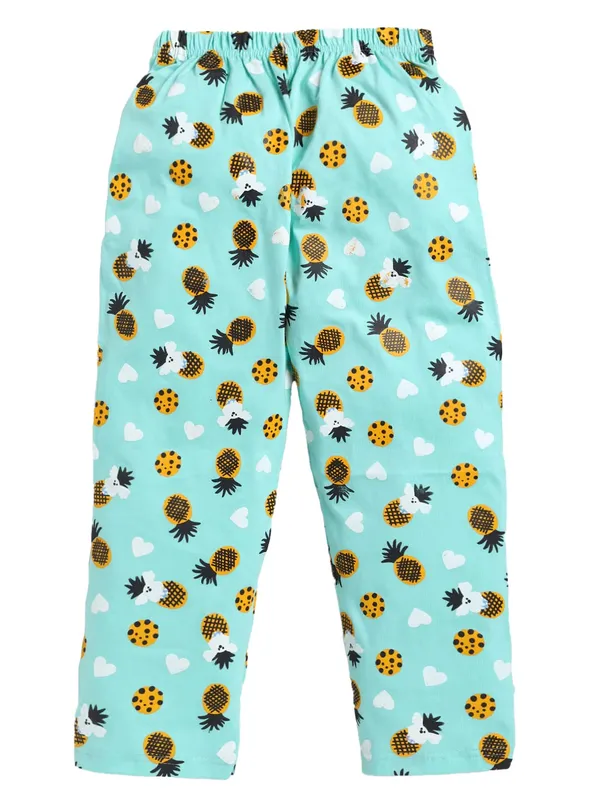 Sea_Green_Cotton_T-Shirt_Pajama_Night_Suit_Set_For_Girls