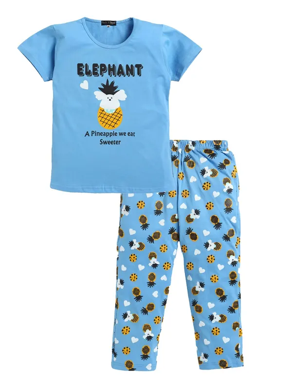 Blue_Cotton_T-Shirt_Pajama_Night_Suit_Set_For_Girls
