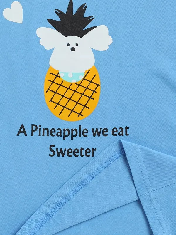 Blue_Cotton_T-Shirt_Pajama_Night_Suit_Set_For_Girls