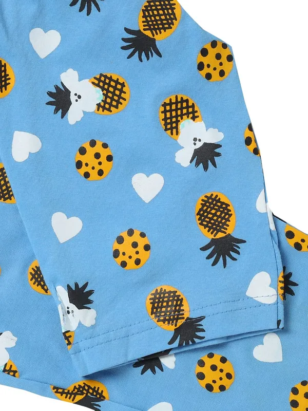 Blue_Cotton_T-Shirt_Pajama_Night_Suit_Set_For_Girls