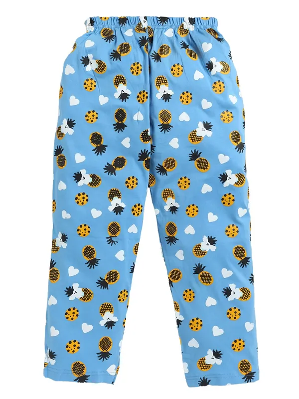 Blue_Cotton_T-Shirt_Pajama_Night_Suit_Set_For_Girls