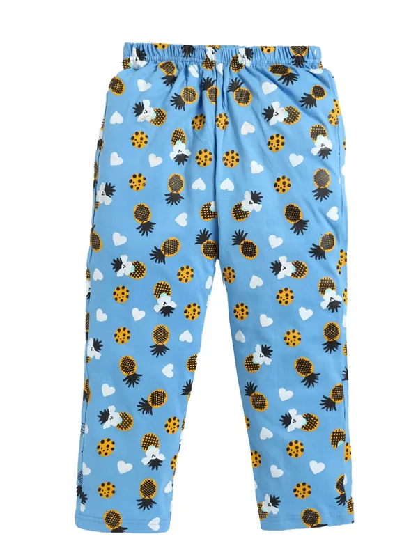Blue_Cotton_T-Shirt_Pajama_Night_Suit_Set_For_Girls