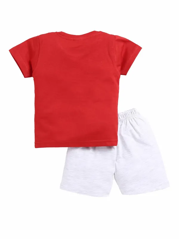 Red_Cotton_T-Shirt_Shorts_Set_For_Boys