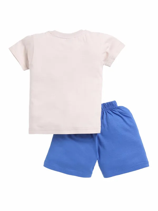 Off_White_And_Blue_Cotton_T-Shirt_Shorts_Set_For_Boys