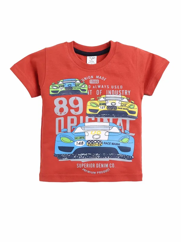 Red_And_Blue_Cotton_T-Shirt_Shorts_Set_For_Boys