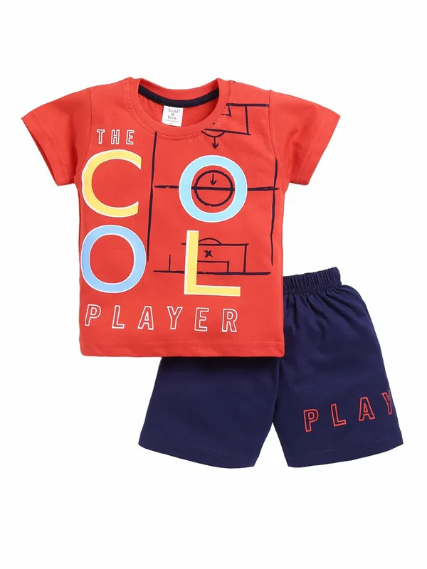 Orange_And_Blue_Cotton_T-Shirt_Shorts_Set_For_Boys