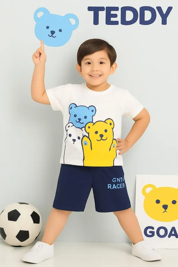Ivory_And_White_Cotton_T-Shirt_Shorts_Set_For_Boys