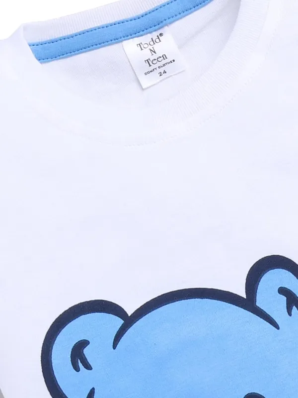 Ivory_And_White_Cotton_T-Shirt_Shorts_Set_For_Boys