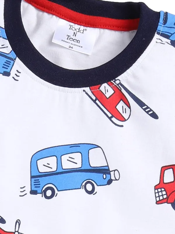Navy_Blue_And_White_Cotton_T-Shirt_Shorts_Set_For_Boys