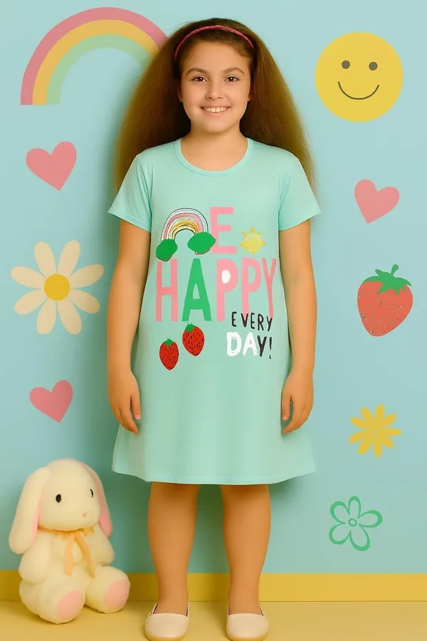 Sea_Green_Cotton_Nighty_For_Girls