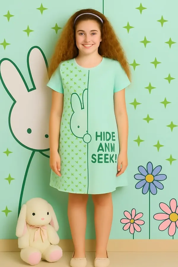 Green_Cotton_Nighty_For_Girls