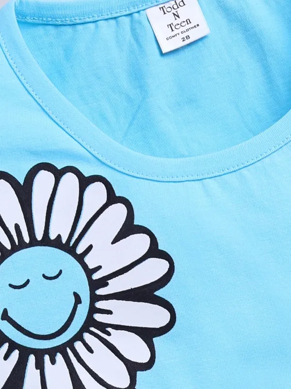 Blue_Cotton_T-Shirt_Pajama_Night_Suit_Set_For_Girls
