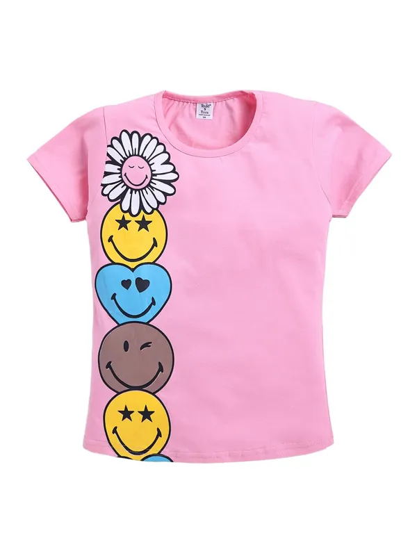 Pink_Cotton_T-Shirt_Pajama_Night_Suit_Set_For_Girls