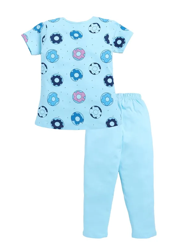 Blue_Cotton_T-Shirt_Pajama_Night_Suit_Set_For_Girls