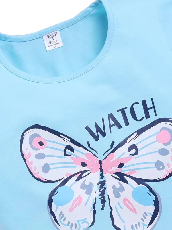 Blue_And_Grey_Cotton_T-Shirt_Pajama_Night_Suit_Set_For_Girls