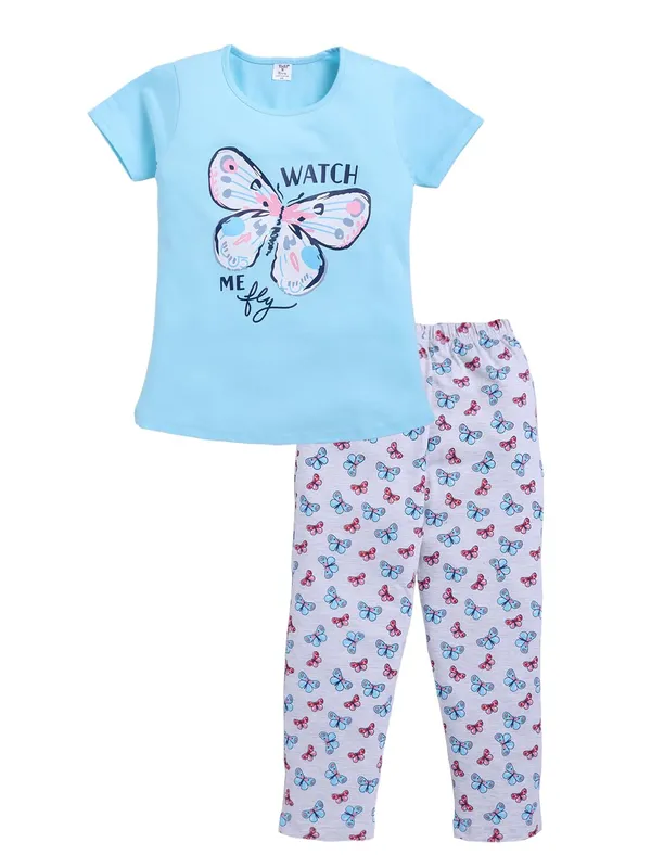 Blue_And_Grey_Cotton_T-Shirt_Pajama_Night_Suit_Set_For_Girls