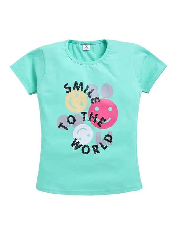 Green_Cotton_T-Shirt_Pajama_Night_Suit_Set_For_Girls