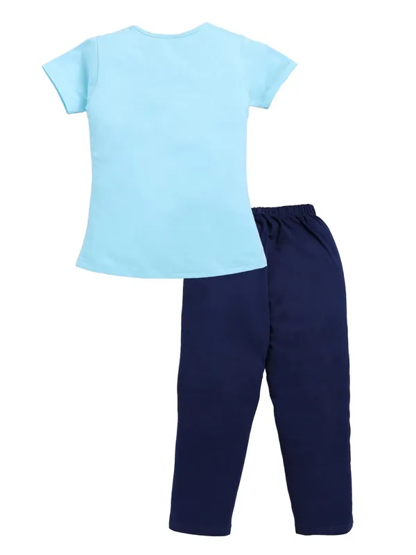 Blue_Cotton_T-Shirt_Pajama_Night_Suit_Set_For_Girls