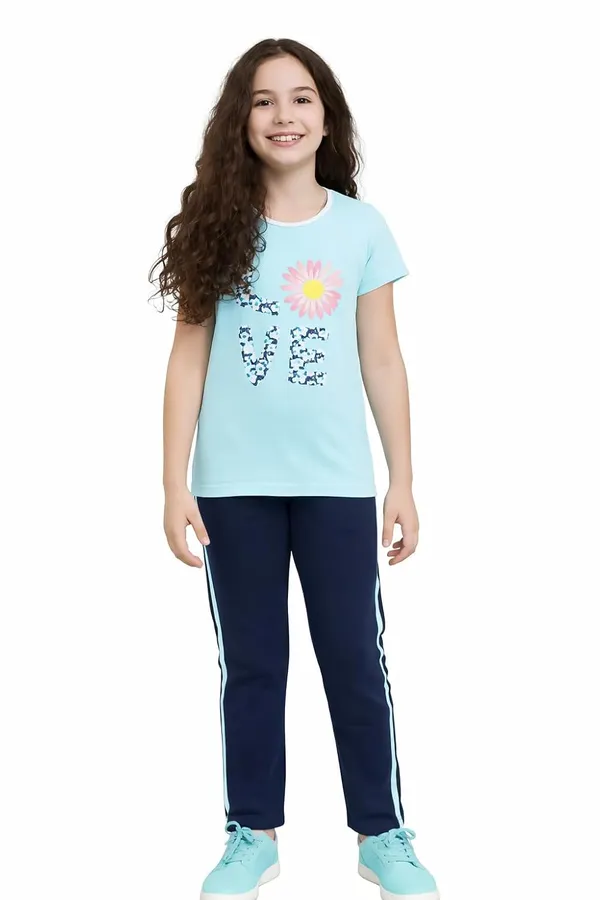 Blue_Cotton_T-Shirt_Pajama_Night_Suit_Set_For_Girls