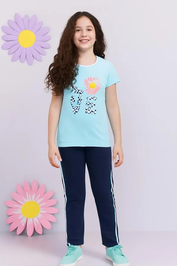 Blue_Cotton_T-Shirt_Pajama_Night_Suit_Set_For_Girls