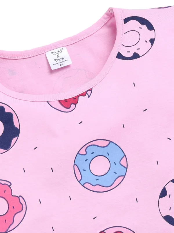 Pink_Cotton_T-Shirt_Pajama_Night_Suit_Set_For_Girls