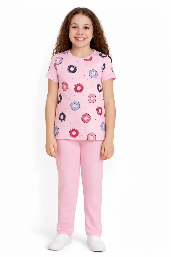 Pink_Cotton_T-Shirt_Pajama_Night_Suit_Set_For_Girls