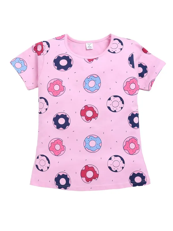 Pink_Cotton_T-Shirt_Pajama_Night_Suit_Set_For_Girls